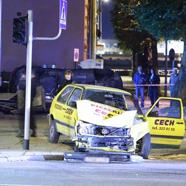 Wypadek w centrum miasta. Sze osb w szpitalu
