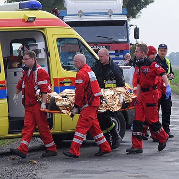 O may wos od kolejnej tragedii. Rowerzysta w szpitalu