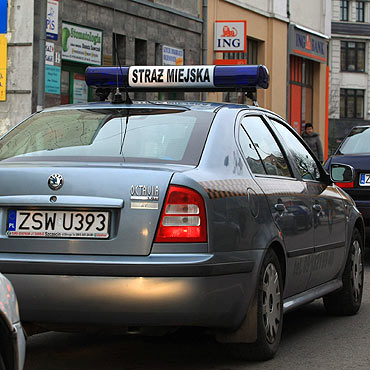 Stranicy miejscy maj niebieskie koguty
