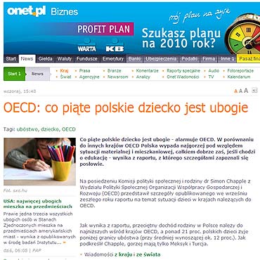 Co pite polskie dziecko jest ubogie - alarmuje OECD