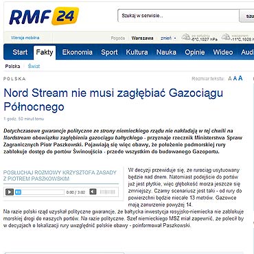 Nord Stream nie musi zagbia Gazocigu Pnocnego