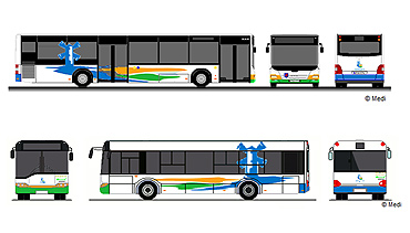 Logo miasta na autobusach 