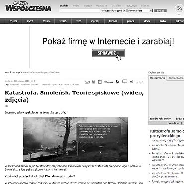 Katastrofa. Smolesk. Teorie spiskowe (wideo, zdjcia)