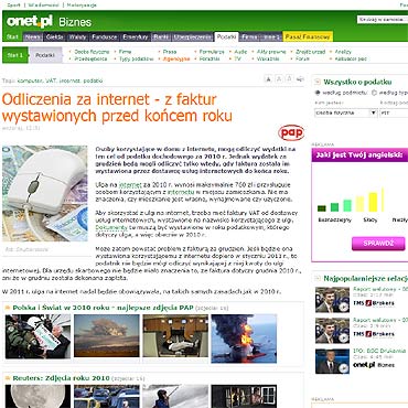 Odliczenia za internet - z faktur wystawionych przed kocem roku