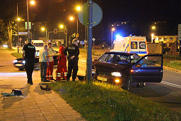Przeganiał komary i wjechał w lampę