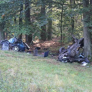 Renault roztrzaskao si na drzewie. Trzy osoby nie yj