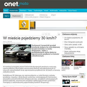 W miecie pojedziemy 30 km/h?