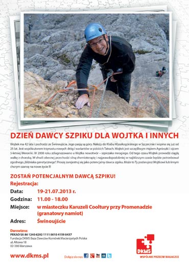 Zapraszamy na Dni Dawcy Szpiku dla Wojtka i Innych!