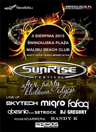 Sunrise Festival – After Party w winoujciu!