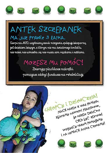 Zbieramy nakrtki dla Antosia