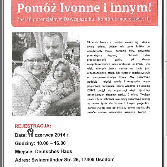 Przycz si do walki z rakiem krwi. Informacje dla potencjalnych dawcw