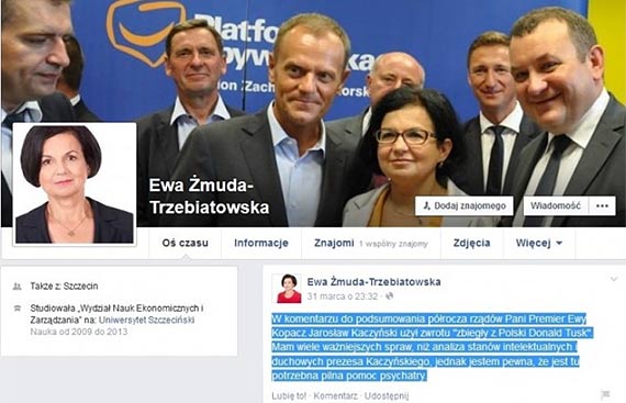 Ewa muda-Trzebiatowska: "Kaczyski potrzebuje pomocy psychiatry"