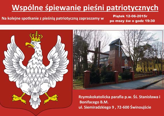 Wsplne piewanie pieni patriotycznych w kociele przy Siemiradzkiego