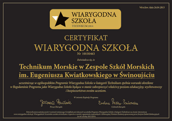 Zesp Szk Morskich wrd najlepszych