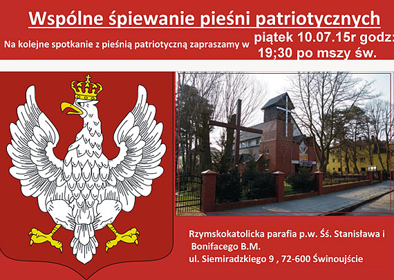 Wsplne piewanie pieni patriotycznych ju 10 lipca o godzinie 18.00