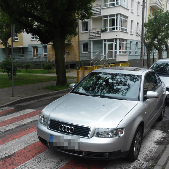 Samochd na niemieckich numerach zaparkowa na pasach. Do akcji wkroczyli stranicy miejscy