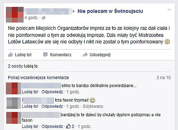 Czytelnik: Organizatorzy po raz kolejny dali ciaa. Loty latawcw nie odbyy si 