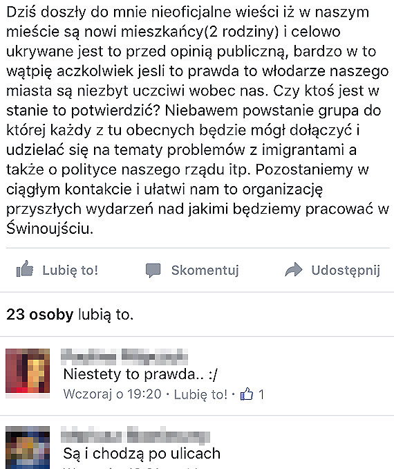 Czytelnik: W winoujciu ukrywaj uchodcw?