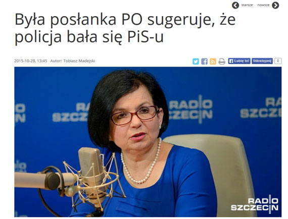 Bya posanka PO sugeruje, e policja baa si PiS-u