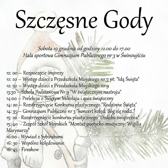 Zobacz program Szczsnych Godw. Gimnazjum Publiczne numer 3 i Stowarzyszenie Archeozdroje zapraszaj!