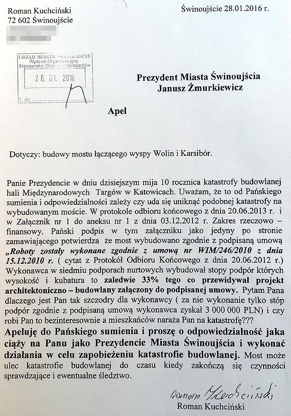 Kuchciski do murkiewicza: Naraa pan mieszkacw na katastrof