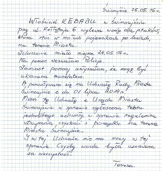 Pani Teresa: Waciciel kebaba wylewa wod ktr stawiam dla Rudzika i ptaszkw! Zobacz film!