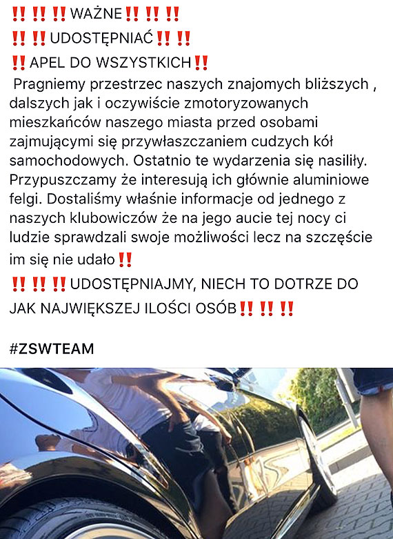 Zodzieje k znowu w akcji! Mieszkacy wzajemnie si ostrzegaj! 