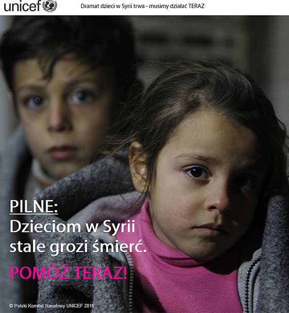   UNICEF: Przestacie bombardowa szkoy i szpitale!