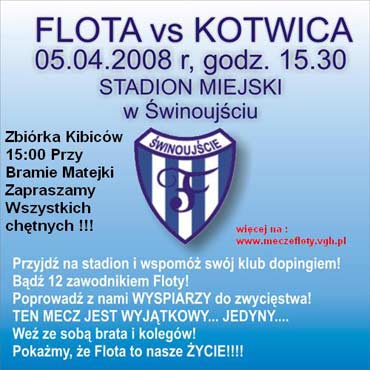 Klub kibica MKS Flota  ZAPRASZA