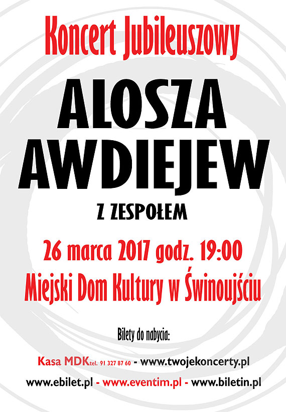 Koncert Jubileuszowy Alosza Awdiejew z zespoem w winoujciu!