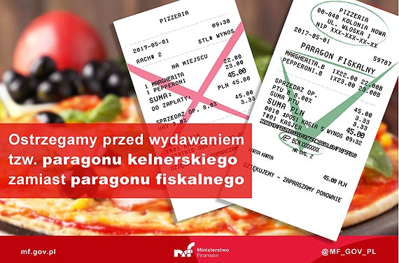 Rachunek kelnerski to nie paragon fiskalny 