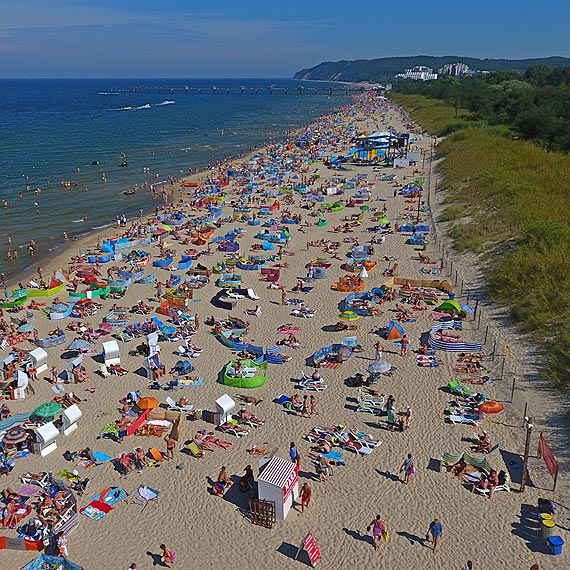 Pikna dzika plaa na zachd od Midzyzdrojw