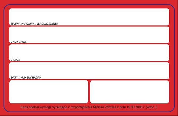 Identyfikacyjna karta grupy krwi- ju wkrtce dostpna w szpitalu  