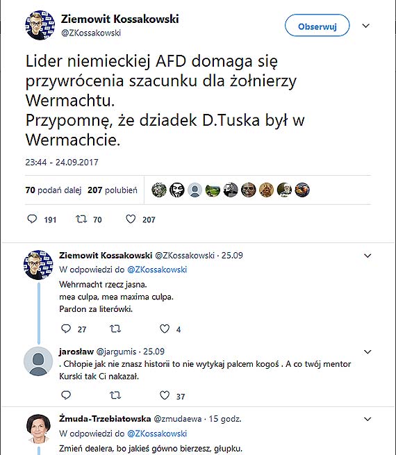 Bya posanka, Ewa muda - Trzebiatowska ostro do dziennikarza TVP Info: Zmie dealera, bo jakie gwno bierzesz gupku