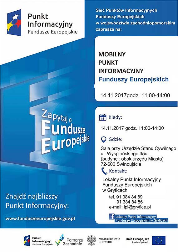 Warto przyj i skorzysta z usug Mobilnego Punktu Informacyjnego Funduszy Europejskich