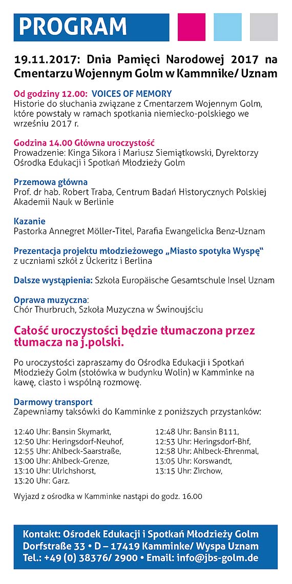 Dzień Upamiętniający Ofiary Wojny i Przemocy na cmentarzu wojennym Golm