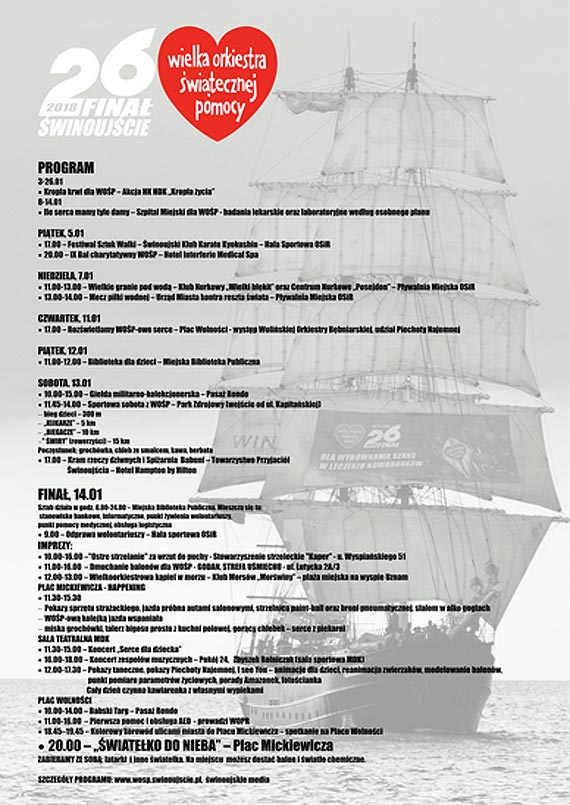 Najnowszy program 26. Finau WOP w  winoujciu