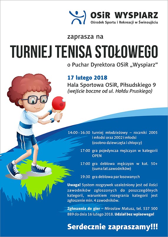 Turniej Tenisa Stoowego o Puchar Dyrektora OSiR "Wyspiarz"