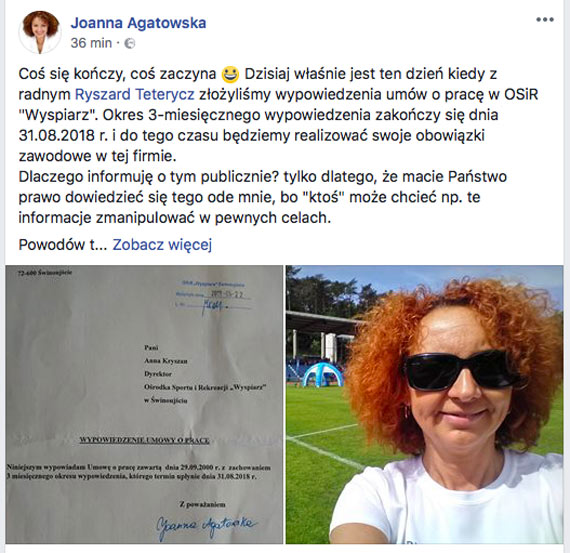 Co si koczy co zaczyna. Joanna Agatowska odchodzi z OSIR „Wyspiarz” 