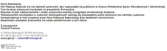 Mateusz Rojewski z MSWiA wyjawi niewygodn tajemnic? Za przyznanie e Janusz murkiewicz jest kandydatem PiSu, moe nawet straci prac!