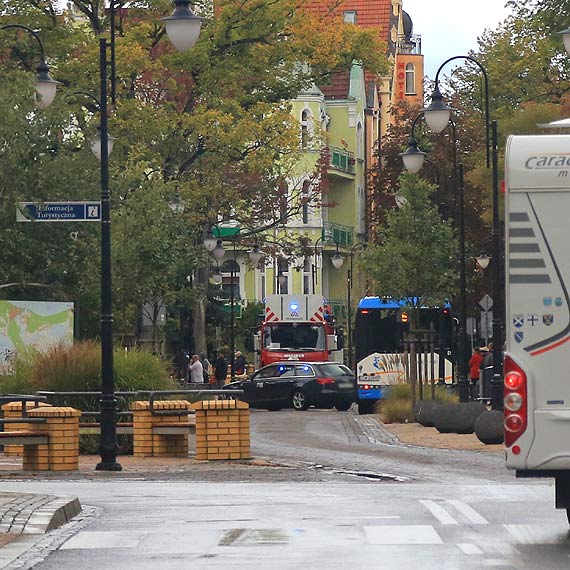 Straacy przy jednym z sanatoriw. Ruch na Sowackiego zosta zablokowany