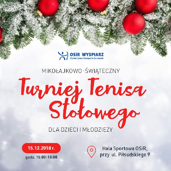 Zaproszenie na tenisowe Mikoajki!