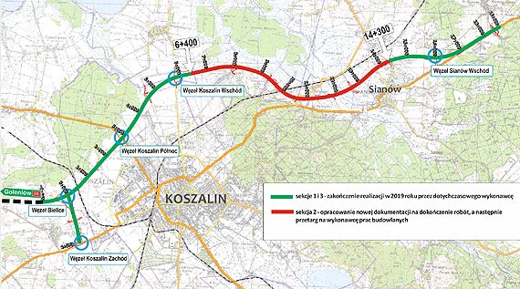 Ogoszono przetarg na dokumentacj dla sekcji 2 obwodnicy Koszalina i Sianowa