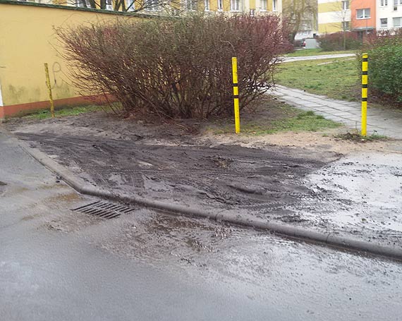Mieszkanka: Nie może być zbyt pięknie. Po deszczu nie można wejść na chodnik