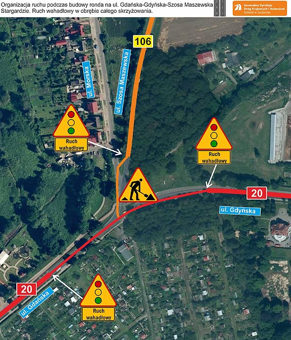 Budowa rond na DK20 w Stargardzie – uwaga na utrudnienia