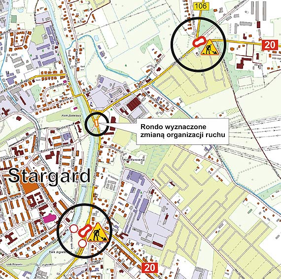 Zmiana organizacji ruchu na DK20 w Stargardzie