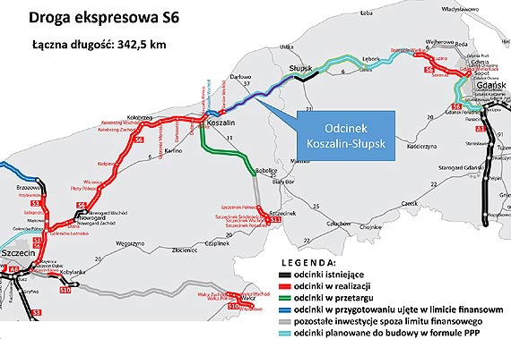 Ogosilimy przetarg na projekty budowlane dla S6 od Koszalina do Supska