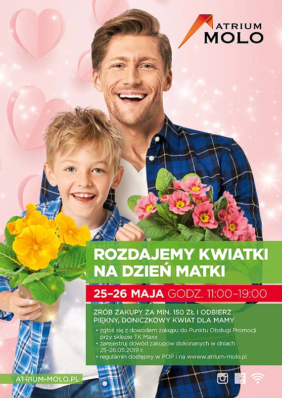 Rozdajemy kwiatki na Dzie Matki w Atrium Molo