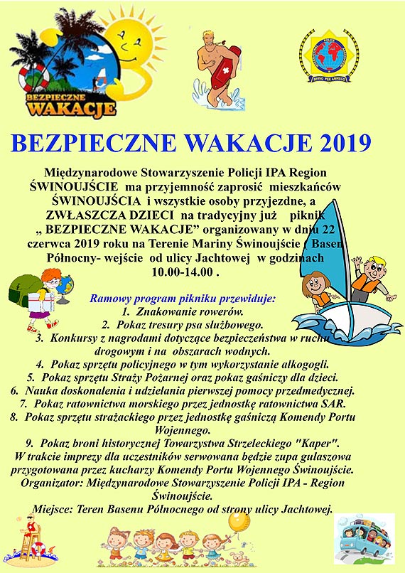 Bezpieczne wakacje 2019