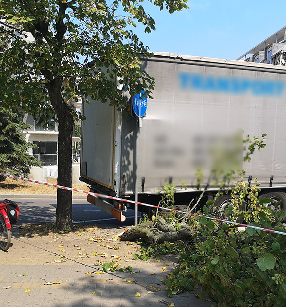 Ciarwka podczas manewru uamaa ga, ktra spada na  kobiet